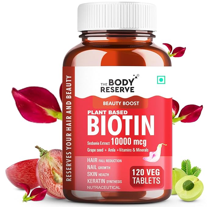 The Body Reserve Plant Based Biotin Tablets -120 Veg Tablets, Biotin